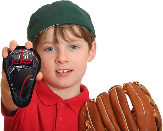 Youper Boys Youth Soft Foam Protective Athletic Cup (Ages 7-12), Kid Athletic Cup for Baseball, T-Ball, Football