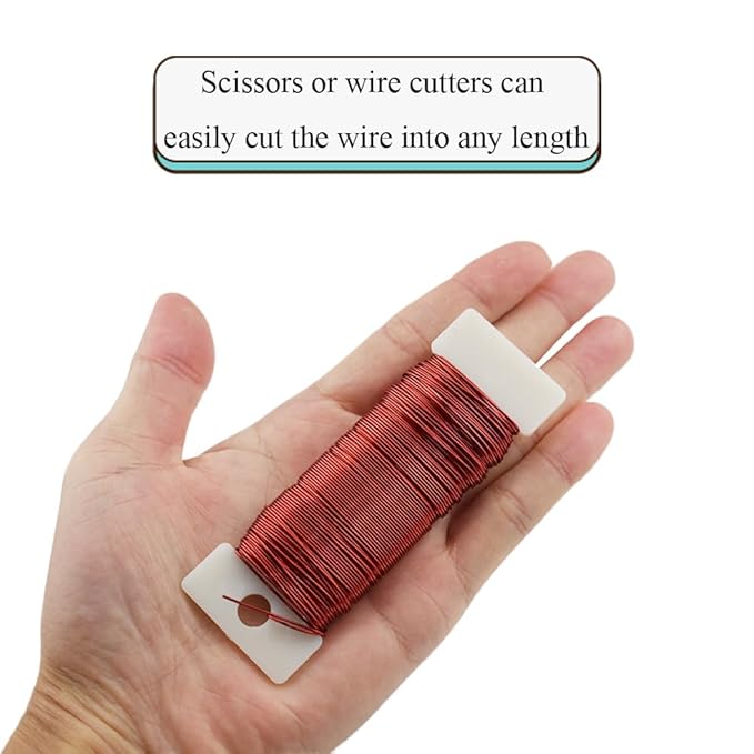 HAHIYO 22Gauge Red Color Metal Floral Wire - Image 3