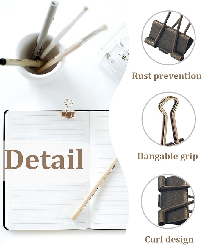 Assorted Binder Clips 0.75/1/1.25in 25-Pack - Image 2