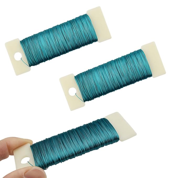 HAHIYO 26Gauge Blue Metal Floral Wire by HAHIYO