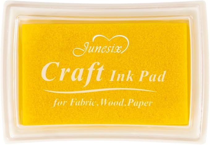 Yellow Ink Pad Finger Washable Kids Stamp Ink Pad by Ancwzoz