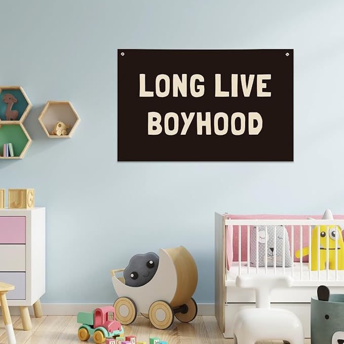 Long Live Boyhood Banner, Boys Room Decor, Canvas Banner Wall Hanging Flag Decor - Image 3