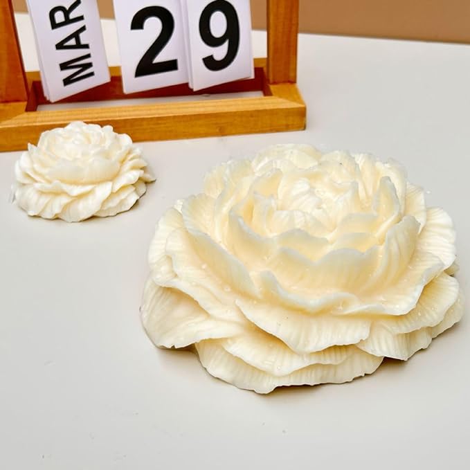 6.7 Inch Peony Silicone Mold, Large Size Flower Candle Mold, Soap Soy Wax DIY - Image 4