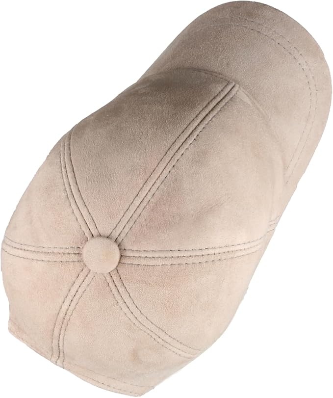 Suede Leather Baseball Cap – Unstructured 6 Panel Adjustable Strapback Hat for Men & Women