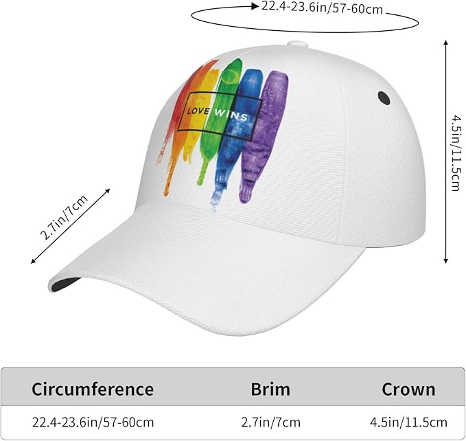 LGBT Gay Pride Rainbow Hat Men Women Baseball Cap Adjustable LGBT Trucker Hat Unisex Style Headwear Hats
