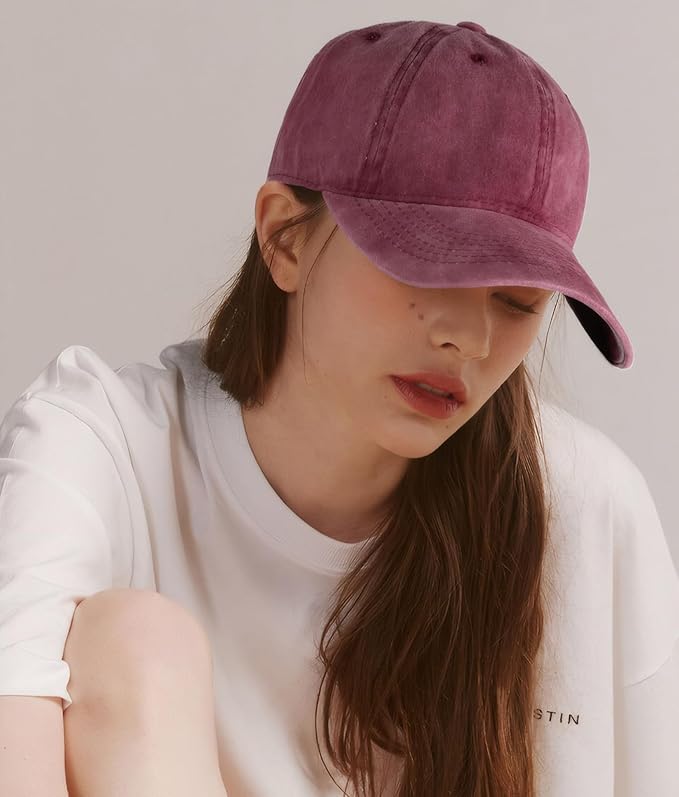 Edoneery Men Women Baseball Cap-Low Profile Adjustable Washed Cotton Golf Dad Hat