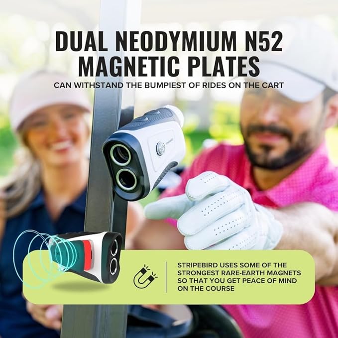 Pro Tour Golf Rangefinder with Slope - Range Finder Golf with Ultra-Strength Magnet - Laser Rangefinder with Slope Technology & Flag Pole Lock Vibration - Golf Range Finder