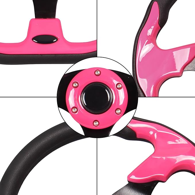 Pink Golf Cart Steering Wheel Universal Fit Yamaha EZGO RXV & TXT, Club Car DS, Club Car Precedent Tempo with Ergonomic Design