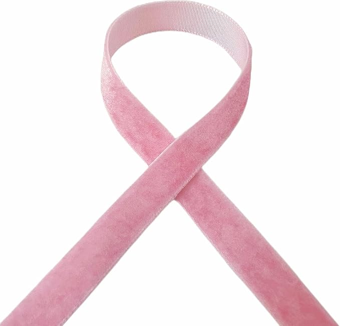Vintage Pink Velvet Ribbon, 3/8 Inch X 25Yd - Image 3