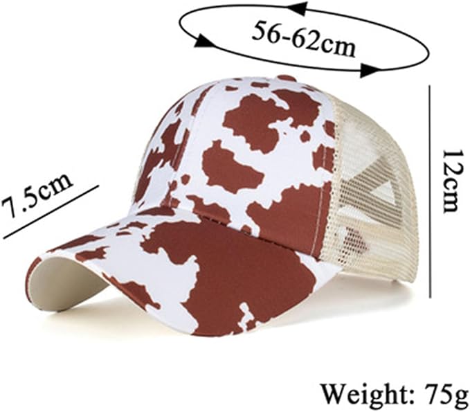 Womens Cow Print Baseball Cap Unisex Adjustable Baseball Hat Casual Cotton Sun Hats for Teen Girls