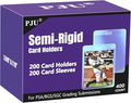 200ct Semi Rigid Card Holders & 200ct Card Sleeves for PSA, SGC, BGS, CSG Graded Card Submissions, Semi Rigid Baseball Cards Sleeves Protectors, PSA Graded Trading Cards Sleeve