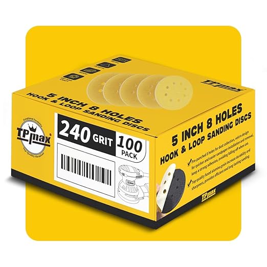 100PCS 5 Inch 240 Grit 125mm 8 Hole Sanding Discs Sandpaper - Image 7