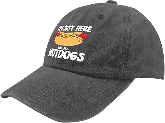 I'm JUST HERE for The Hotdogs Hats for Men Baseball Caps Trendy Washed Workout Hats Light Weight
