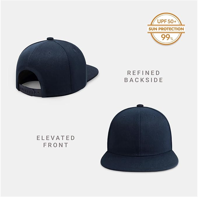 CHOK.LIDS Flat Bill Visor Classic Snapback Hat Blank Adjustable Brim High Top End Trendy Color Style Plain Tone Baseball Cap