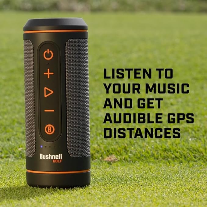 Bushnell Golf Wingman 2 GPS Bluetooth Speaker | Audible Distances, Magnetic Cart Mount, Custom Sound Bites, TWS Pairing & USB-C Charging