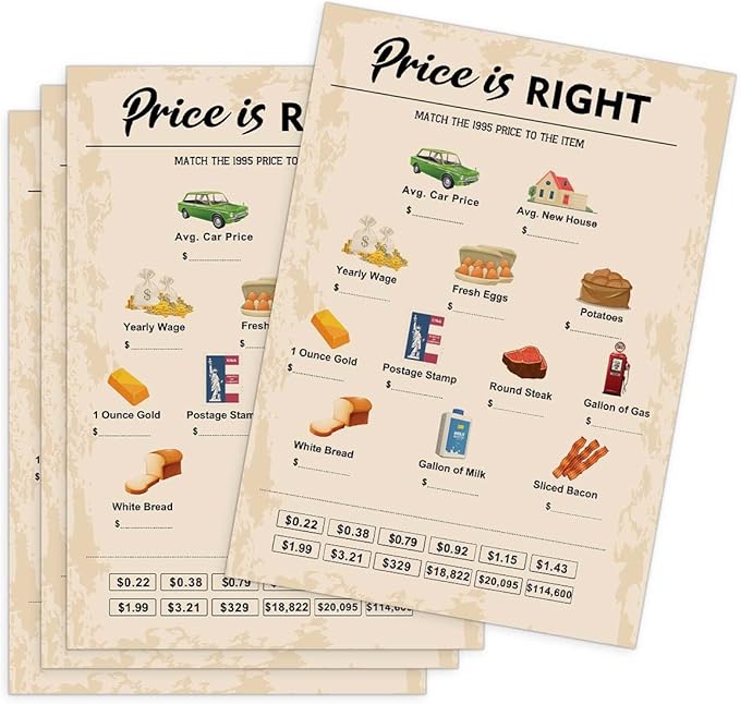 QUPT 30th Birthday Party Games, Price is Right Games, Birthday Party Supplies by QUPT