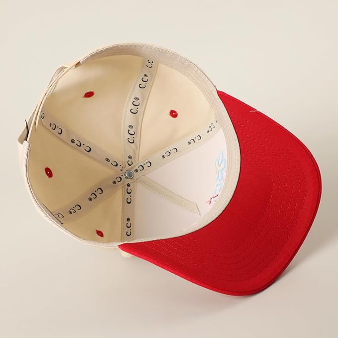 MIRMARU Two-Tone Vintage Canvas Trucker Hats for Men & Women, Adjustable Size Baseball Caps with Trendy Embroidered Design