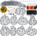 Winlyn 27 Sets Pumpkin Suncatchers DIY Window Paint Art Suncatchers Fall Pumpkin Craft Kits Autumn Pumpkin Sun Catchers for Kids Classroom Halloween Thanksgiving Art Activities
