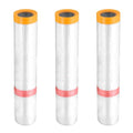 HARFINGTON 3 Rolls Pre-Taped Masking Film 157.5" x32.8ft Double Adhesive Tape by HARFINGTON