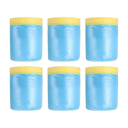 uxcell Pre-Taped Masking Film, 1.8ft x 66ft Plastic Paint Drop Cloth by uxcell