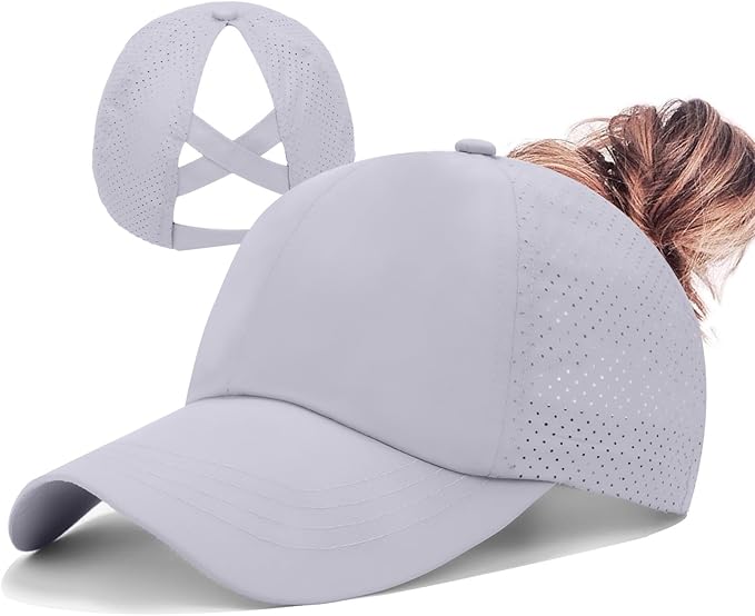 ZTL Women's High Ponytail Baseball Cap Performance Running Hat Quick Dry Mesh Sports Cap Unstructured Dad Trucker Hats