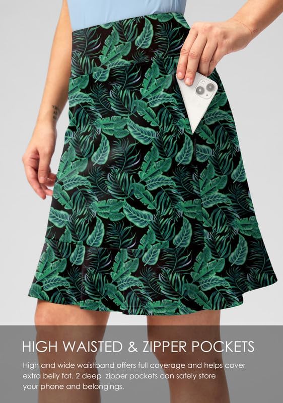 Viodia 20" Knee Length Skorts Skirts for Women with Pockets High Waisted Athletic Tennis Golf Skort for Casual Summer