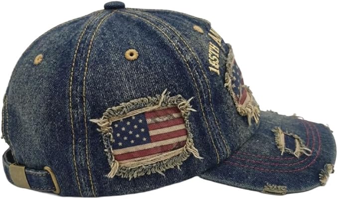 USA 250th Anniversary Hat, Adjustable 250th Anniversary Printed Patriotic Baseball Caps, Tribute Retro Washed Hat
