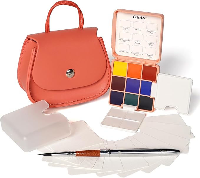 Funto Pocket Watercolor Set, Travel Color Kit, by FUNTO