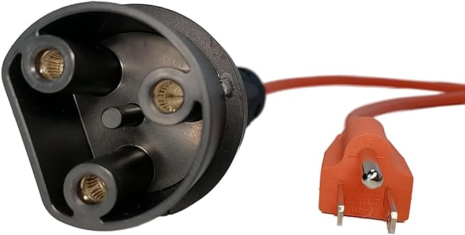 JOEEGO Charging Power Cord Assembly Compatible with Evolution EV Golf Carts, 30A 110V~220V, Replaces OEM# 2.04.0620 (Orange 10ft Plus)