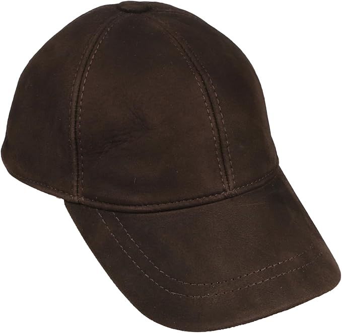 Suede Leather Baseball Cap – Unstructured 6 Panel Adjustable Strapback Hat for Men & Women