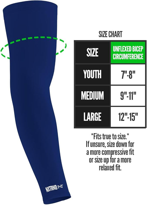 1 Pair Nxtrnd Compression Arm Sleeves for Men, Breathable Football, Basketball, Baseball Accessory, Adult & Kids