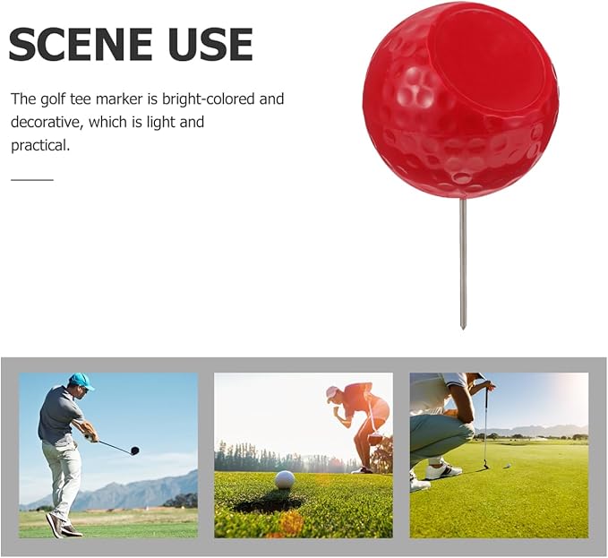 SUPVOX Golf Tee Marker 9.84 Inch Durable Colored Ball Marker for Golf Course Tee Box Accessories Practical Golfing Court Supply
