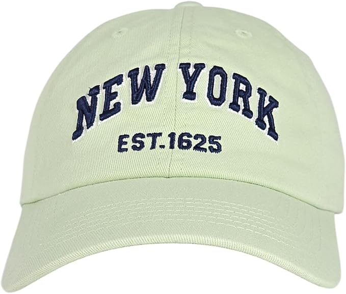 Elidan NY Dad Hat New York EST.1625 Cotton Cap, Adjust Buckle Strap, Unstructured Low-Profile NY Baseball Cap for Men & Women