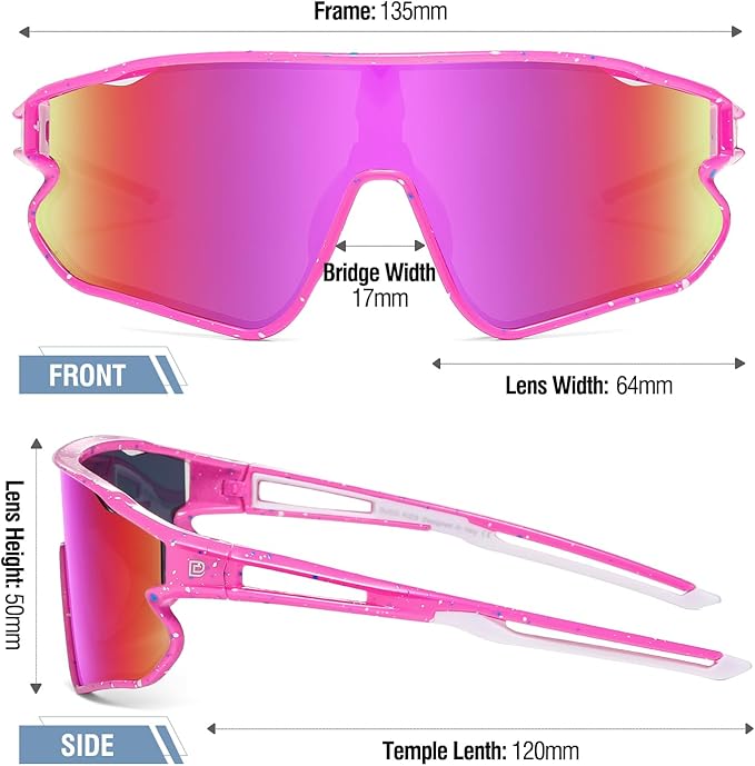 DUCO Kids Sunglasses Youth Baseball Sun Glasses Lightweight TR90 Frame UV400 Sports Cycling Shades for Boys Girls DK268