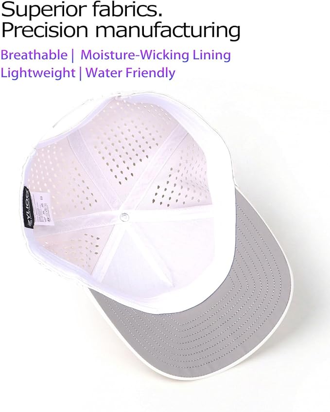 Zylioo Oversize XXL XL Performance Baseball Cap, High Profile 5-Panel Snapback Hat, Laser Cut Mesh Cap for Big Heads