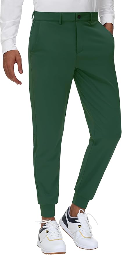 JWM Men's Stretch Golf Joggers Pants with Belt Loops - 29" 34" Slim Fit Tapered Casual Business Travel Dress Work Sweatpants