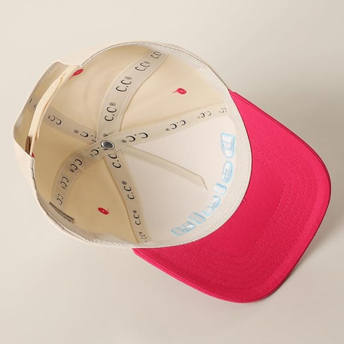 MIRMARU Two-Tone Vintage Canvas Trucker Hats for Men & Women, Adjustable Size Baseball Caps with Trendy Embroidered Design