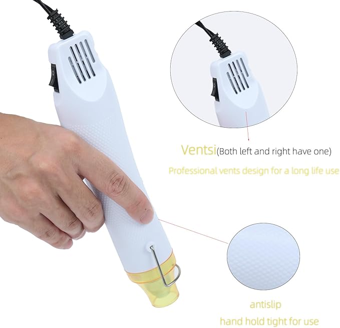 Heat Gun for Crafting, 110V 300W Handed Hot Air Gun, 3.28FT Ultra-Long Cable - Image 3