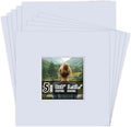 Falling in Art 5 Pack Acid Free 8x8'' White Picture Mats Board Show Kit by FallinginArt