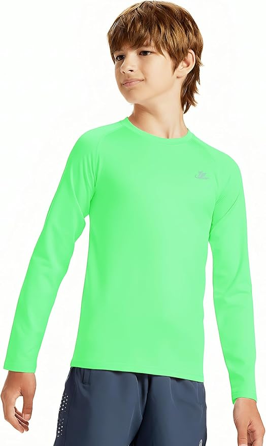 DEVOROPA Youth Boys Compression Thermal Shirt Long Sleeve Kids Fleece Baselayer Soccer Baseball Undershirt Slim/Regular/Husky