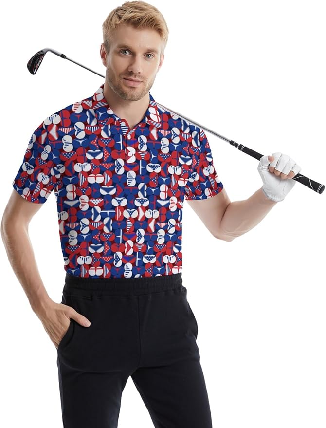 Mens Golf Shirts Golf Polo Shirts for Men Short Sleeve Polo Shirts Golf Gifts