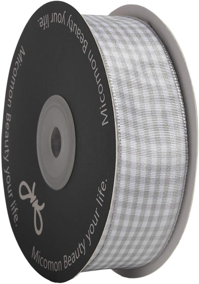 Gingham Ribbon - 25 Yards Each Roll, 100% Polyester - Image 2