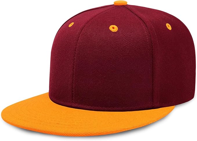 CHOK.LIDS Flat Bill Visor Classic Snapback Hat Blank Adjustable Brim High Top End Trendy Color Style Plain Tone Baseball Cap