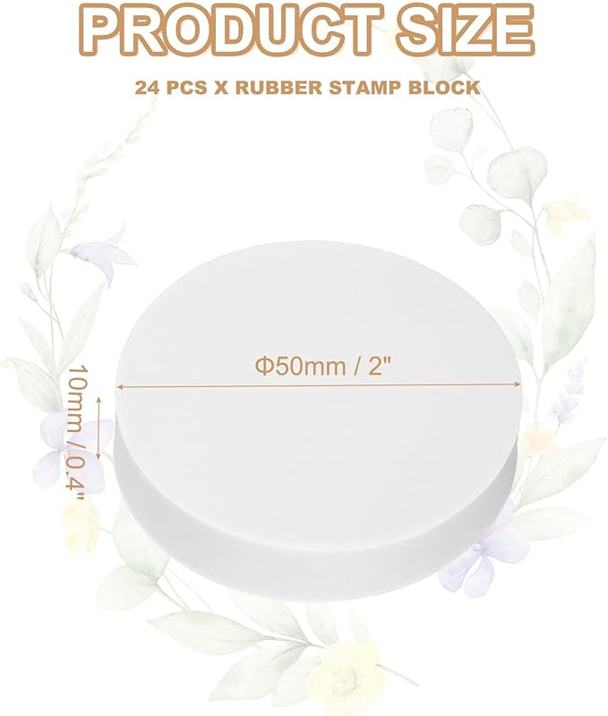 PATIKIL 24Pcs 2" Rubber Carving Blocks, Soft Linoleum Art Carving Block Round - Image 2