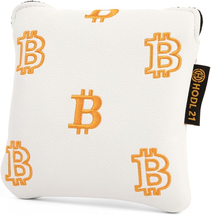 Bitcoin Golf Putter Cover for Blade and Mallet Putters - Golf Headcovers for Club Protection - HODL 21 Golf Accessories