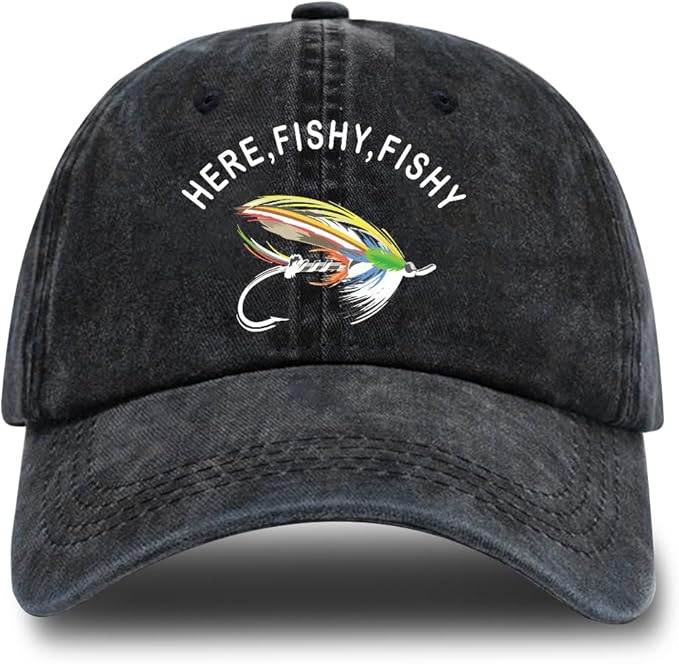 Fishing Adjustable Cotton Baseball Cap, Funny Trucker Hat Gift for Men Women Grandpa Dad Fishing Lover Fisherman