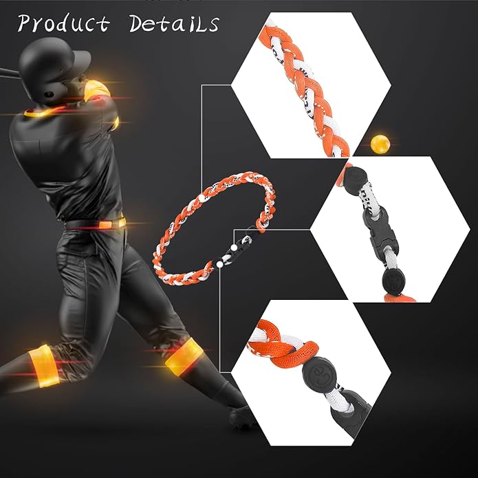 18inch Baseball Necklace,Fashion Tri-Braided Rope Tornado Necklace for Sports Fan