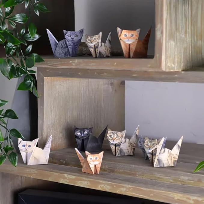 DIY Paper Cats Kit, Cute Kitten Origami Papercraft Kit, 50 Sheets DIY Origami - Image 7