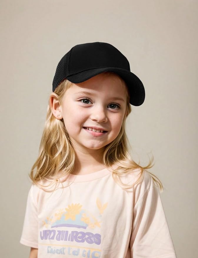Edoneery Baseball Cap for Kids-Adjustable Washed Cotton Golf Toddler Hat for Boys & Girls