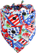 American Flag Dog Bandana 6th of July Pet Clothes Patriotic Reversible Triangle Bibs Scarf Accessories for Cats Animals